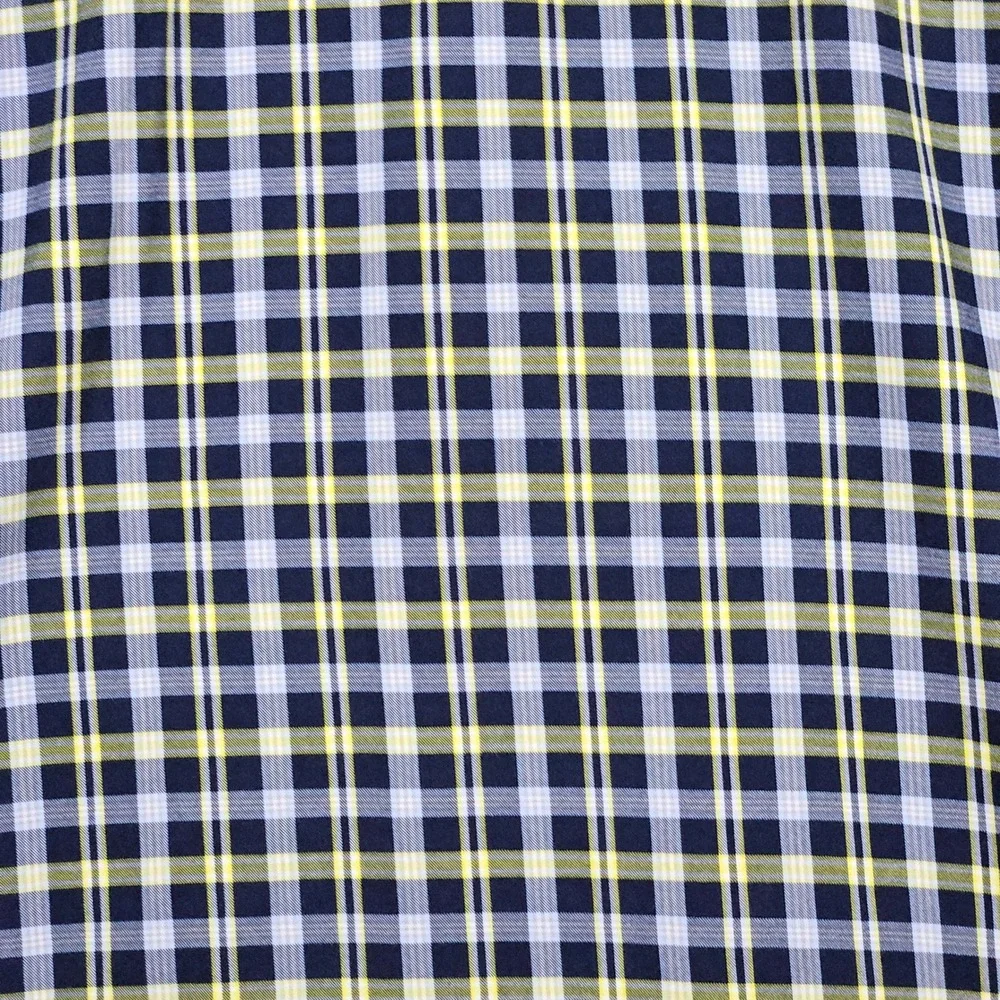 Banana Republic Men's Blue & Yellow Plaid Shirt Size L Untucked Slim‎ Fit Preppy